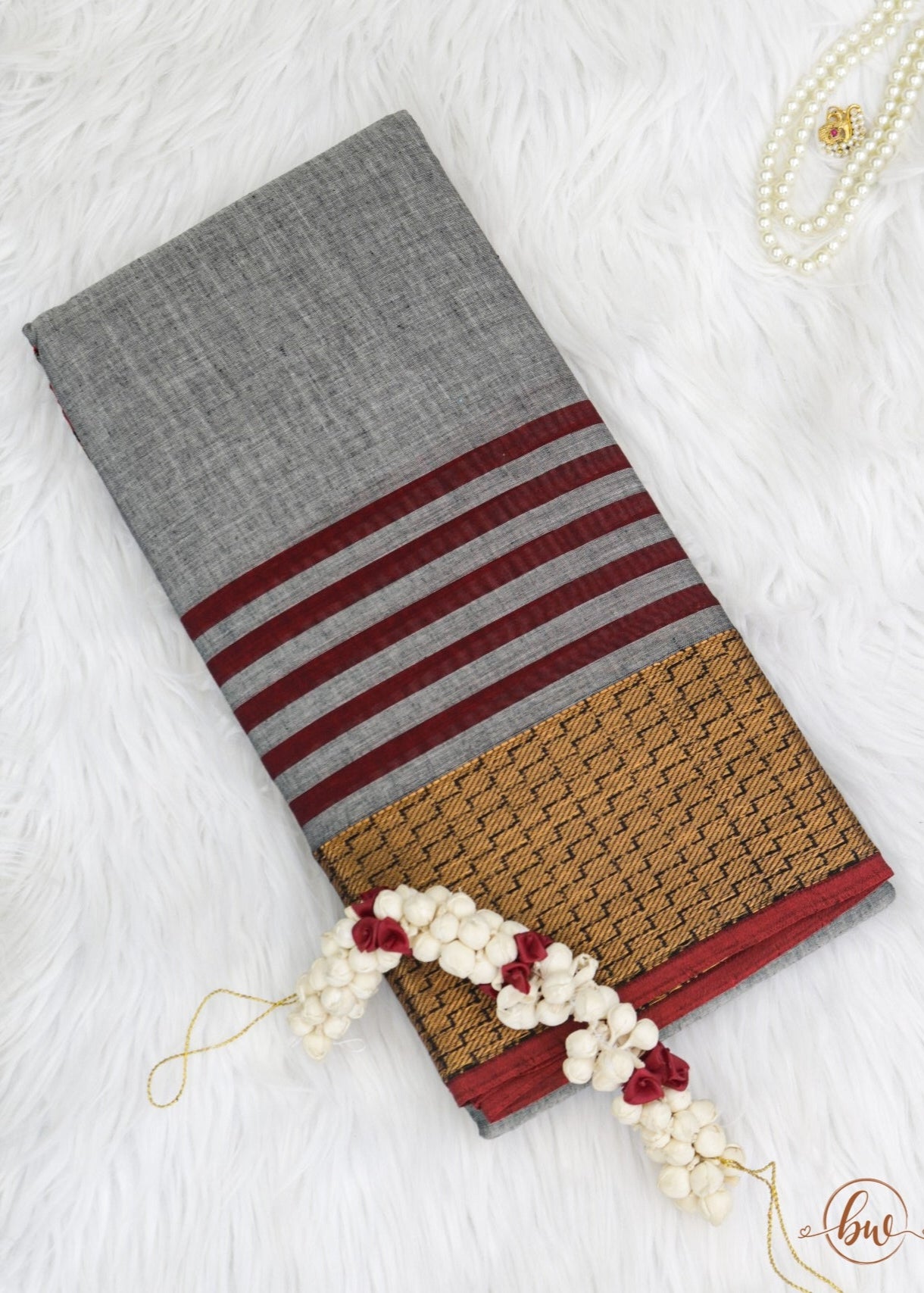 Narayanpeth Serenity Saree Grey