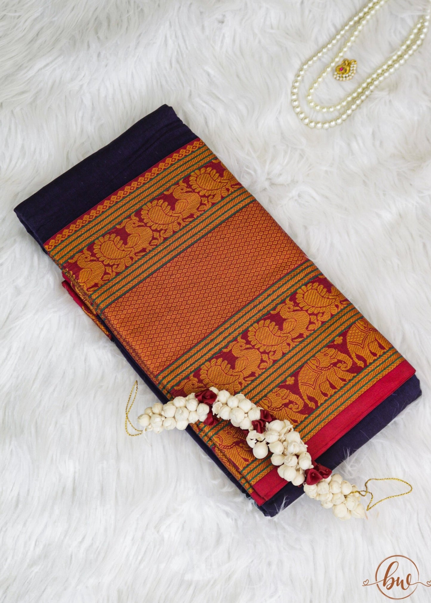 Narayanpeth Splendor Saree Purple