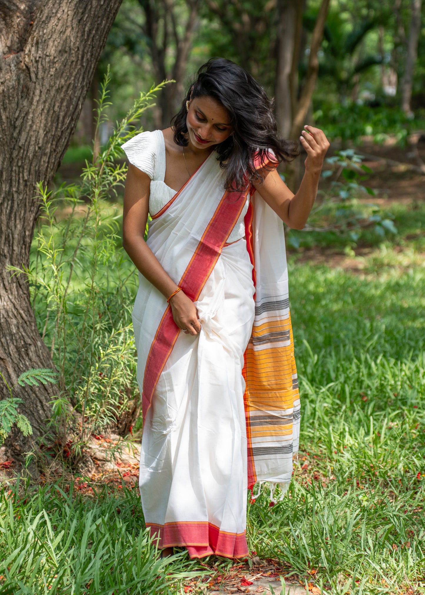 Crimson Crest Saree