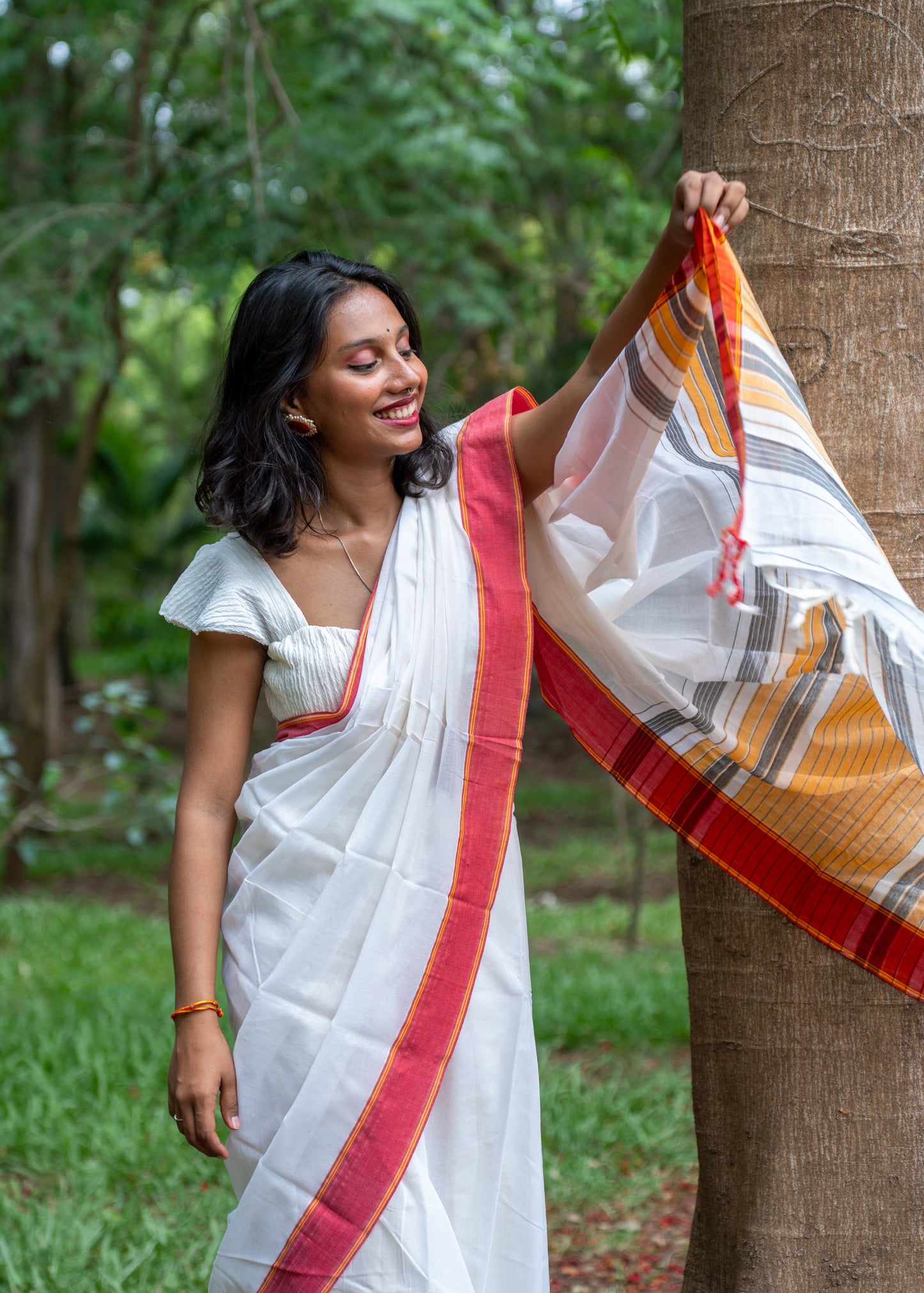 Crimson Crest Saree