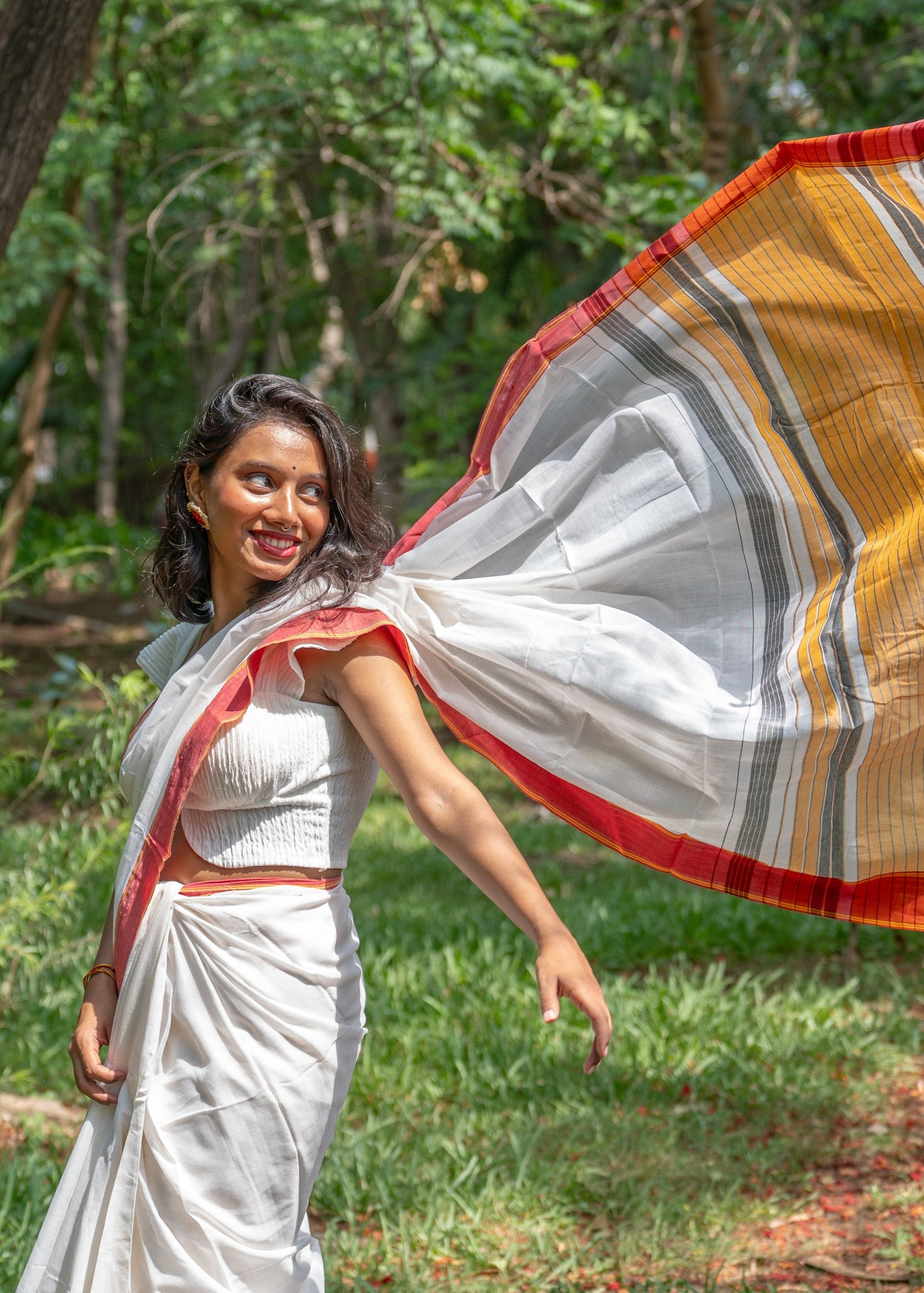 Crimson Crest Saree