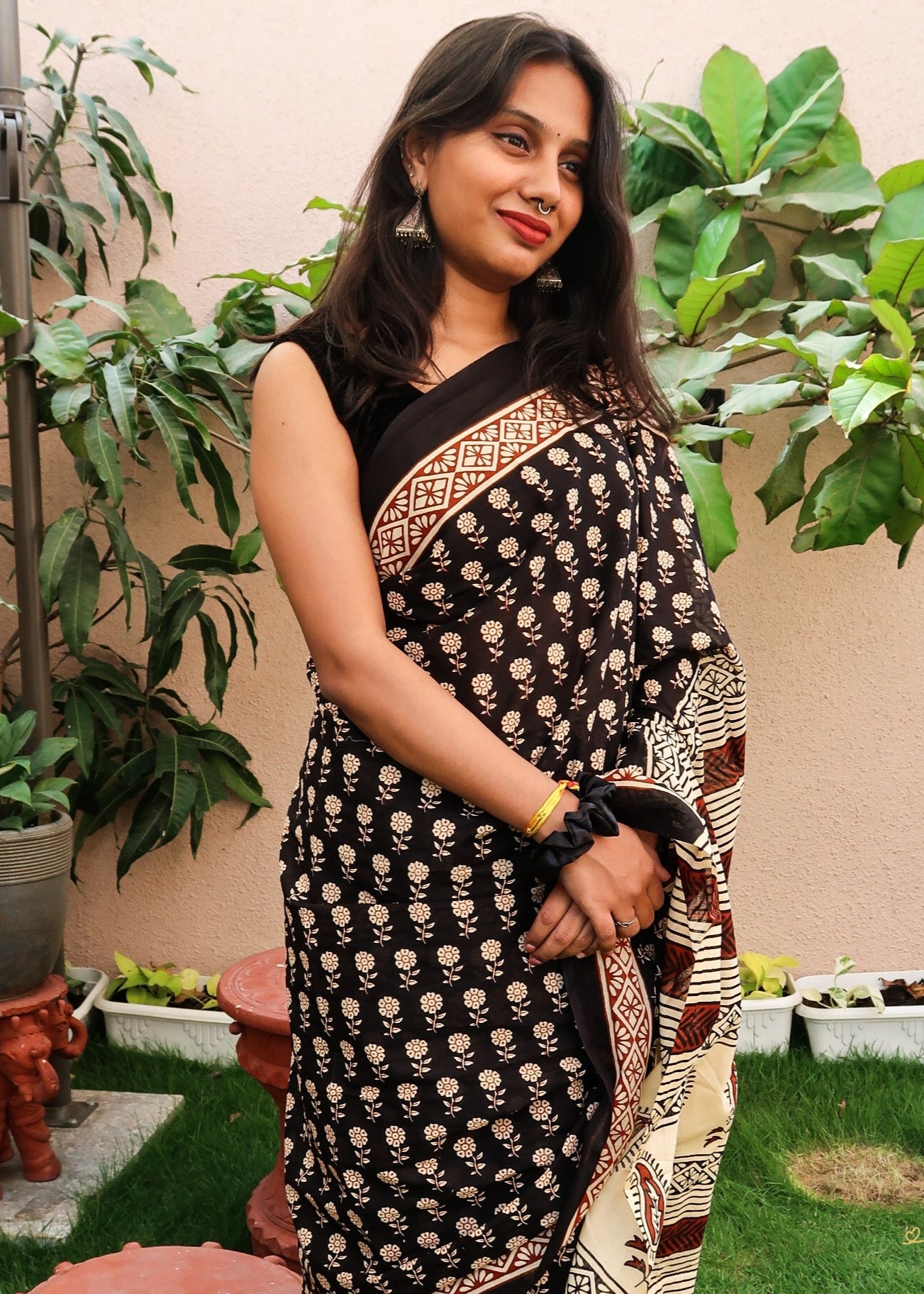 Moonlit Blossom Saree