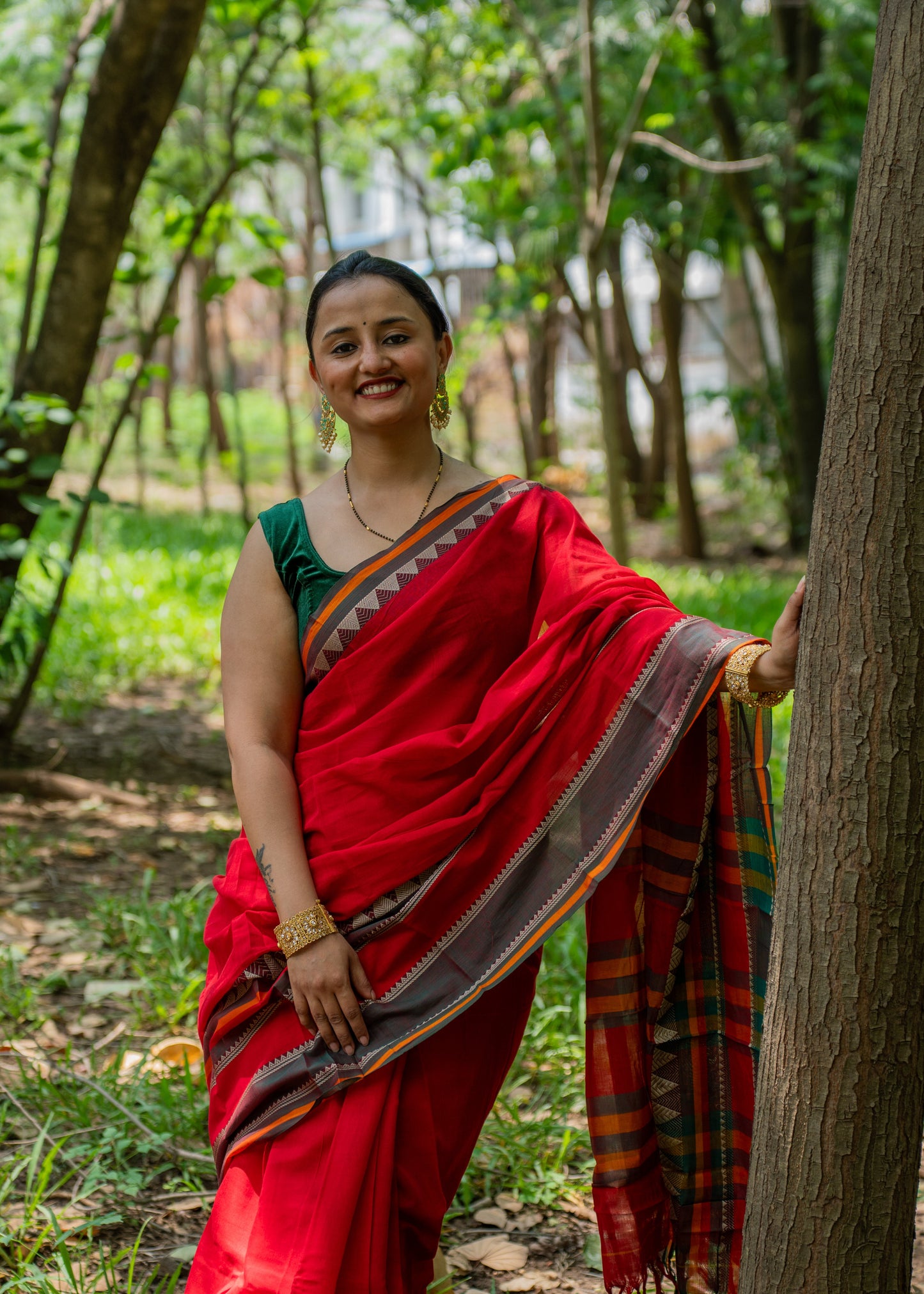 Narayanpeth Majesty Saree Red