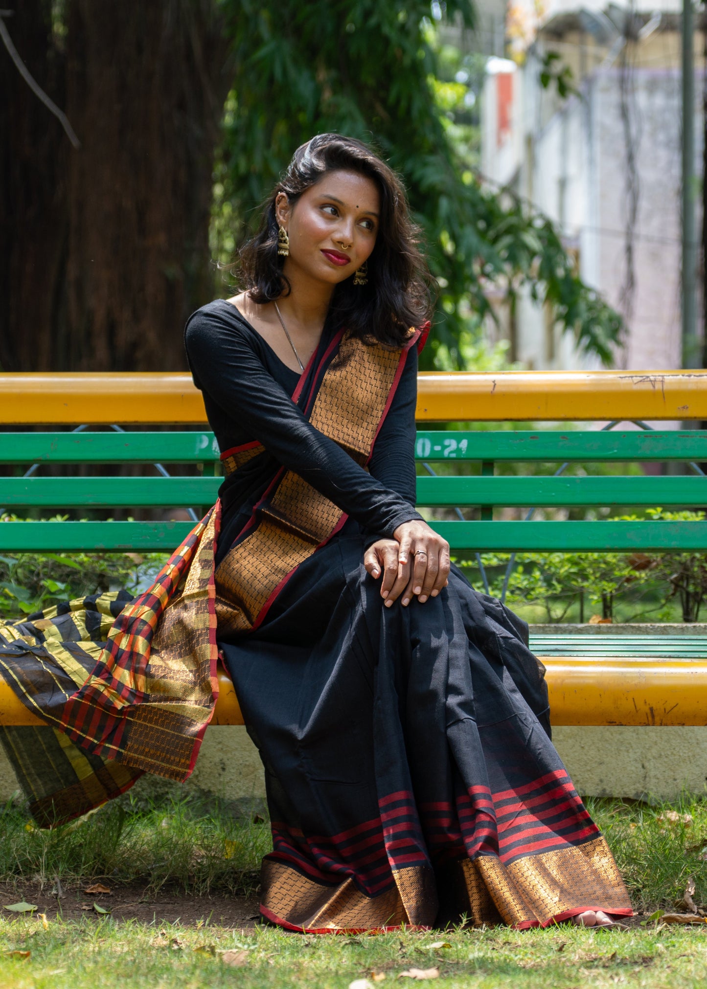 Narayanpeth Serenity Saree Black