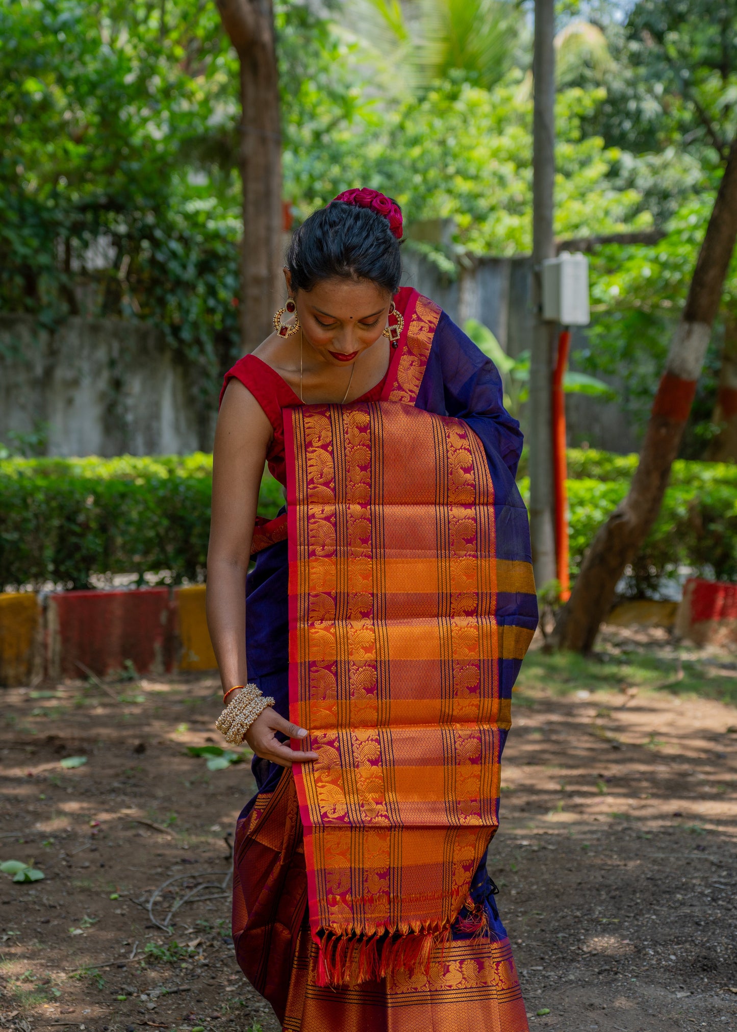 Narayanpeth Splendor Saree Purple
