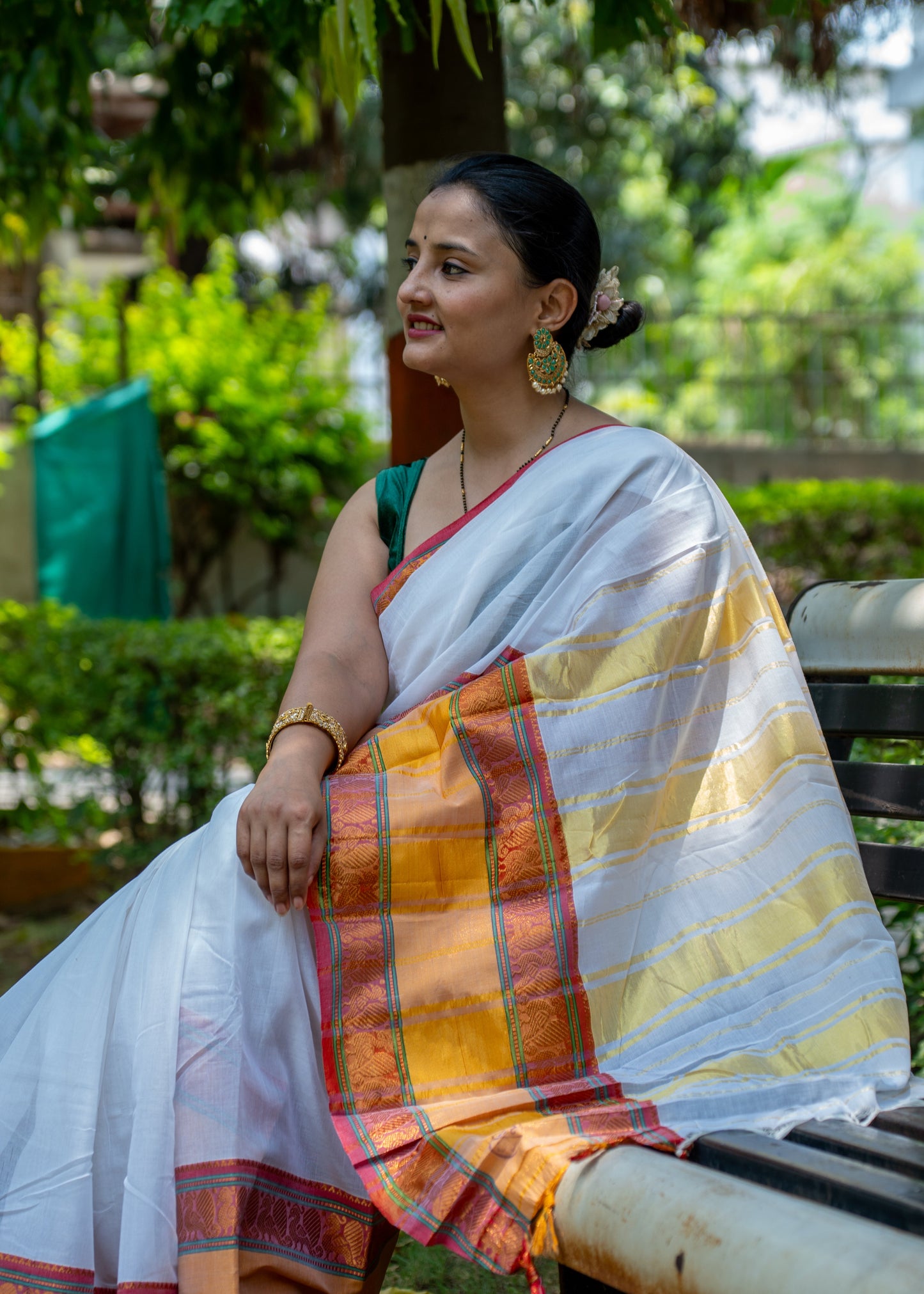 Ruby Rimmed Saree