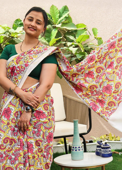 Citrus & Ruby Saree