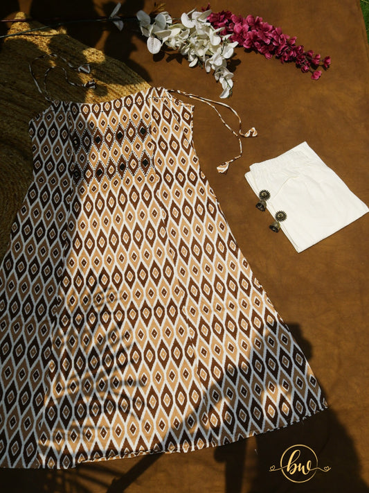 Mrunalika Spaghetti Strap Cotton Kurta Set